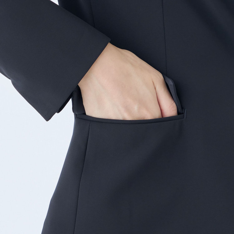 シルバーライン 【SL】【年間】ノーカラージャケット/ネイビー/ウォッシャブル 紺中間