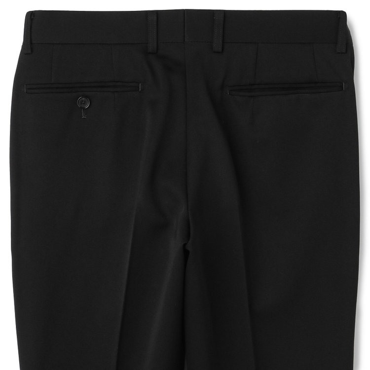 シルバーライン 【CLASSICO TAPERED】【年間】【フォーマル対応可】2釦シングルフォーマルスーツ 1タック/ブラック×ソリッド/BISHU JAPAN FABRIC Super100's/ウエストサイドアジャスター仕様/※裾上げ必要 黒