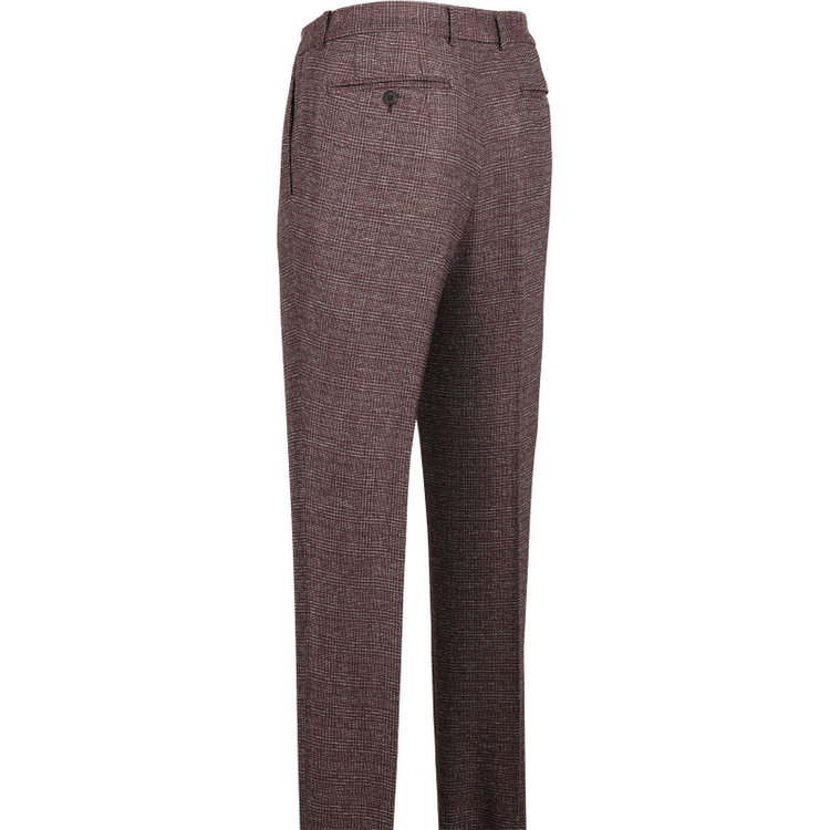 スーツセレクト 【WEB限定/OUTLET】【RBC】【春夏】1タックテーパードパンツ/ブラウン×チェック/ウエストシャーリング ブラウン系(茶)