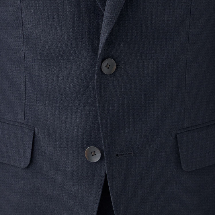 シルバーライン 【CLASSICO TAPERED】【秋冬】2釦シングルスーツ 1タック/ネイビー×ドビー/ウエストムーブ/4S SUSTAINABILITY&ECOLOGY FABRIC/※パンツ裾上げ済仕様 紺濃色