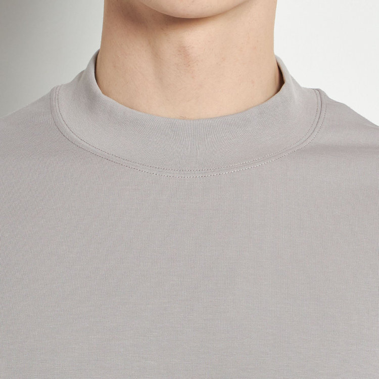 スーツセレクト 【RBC】モックネックロングTシャツ/グレー/「吸汗速乾」「接触冷感」「UV加工」 グレー淡色
