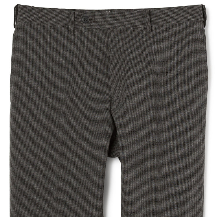 ブラックライン 【発送在庫あり】【SLIM TAPERED】【春夏】0タックテーパードパンツ/グレー＆ブラック×ハウンドトゥース/ウエストムーブ/ウォッシャブル/4S SUSTAINABILITY&ECOLOGY FABRIC/※裾上げ必要 グレー中間