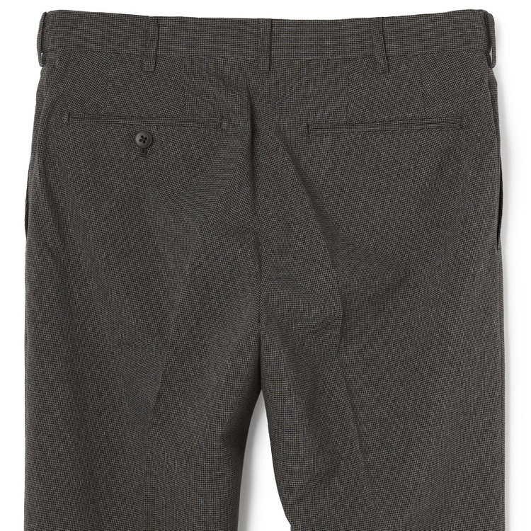 ブラックライン 【発送在庫あり】【SLIM TAPERED】【春夏】0タックテーパードパンツ/グレー＆ブラック×ハウンドトゥース/ウエストムーブ/ウォッシャブル/4S SUSTAINABILITY&ECOLOGY FABRIC/※裾上げ必要 グレー中間