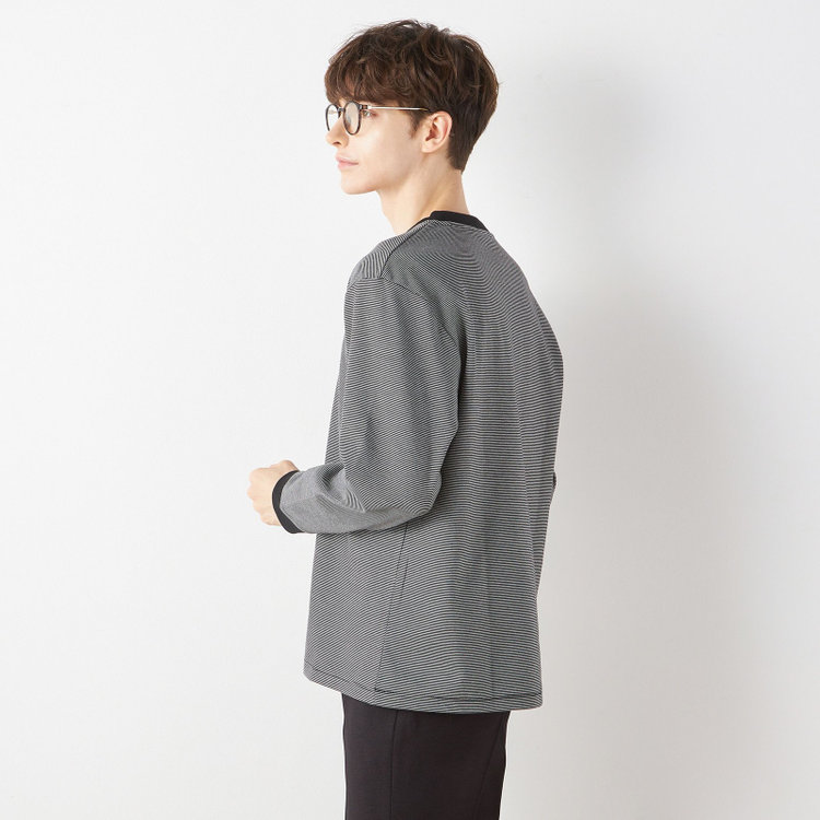 スーツセレクト 【RBC/長袖】ボーダーシャツ/ブラック 黒