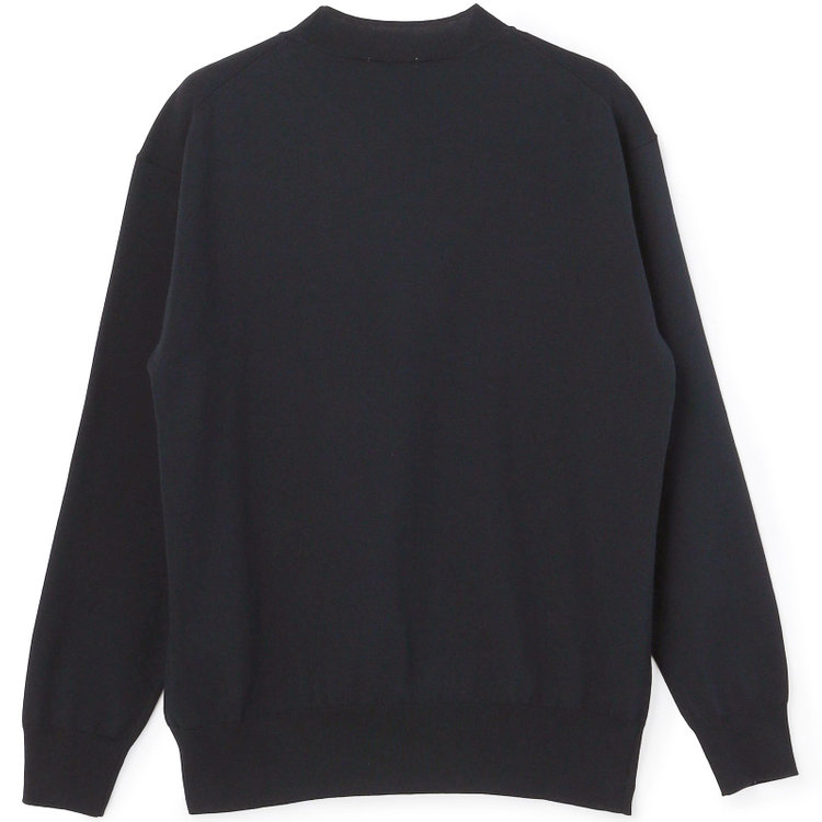 スーツセレクト 【RBC】コットンブレンドモックネックニット/ネイビー/マシンウォッシャブル/「UVカット」「接触冷感」 紺濃色