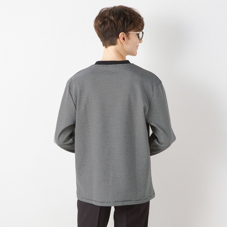 スーツセレクト 【RBC/長袖】ボーダーシャツ/ブラック 黒