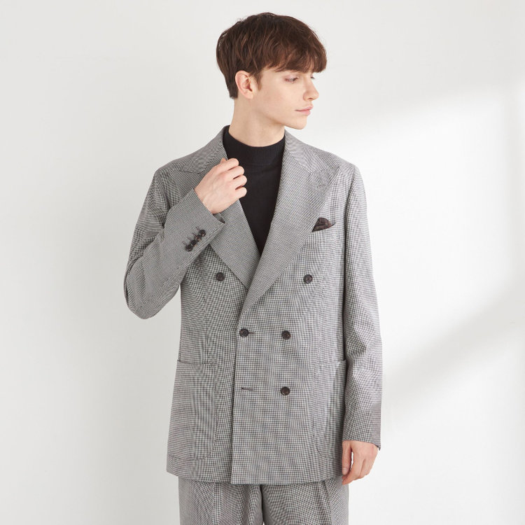 SL】【春夏】ノーカラー七分袖ジャケット/グレー/ウォッシャブル