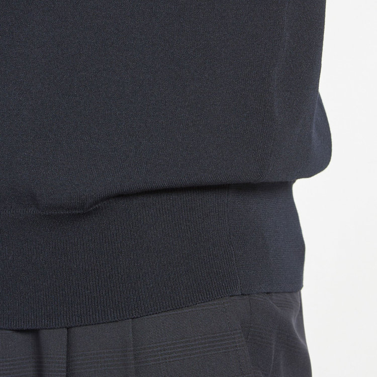 スーツセレクト 【RBC】コットンブレンドモックネックニット/ネイビー/マシンウォッシャブル/「UVカット」「接触冷感」 紺濃色