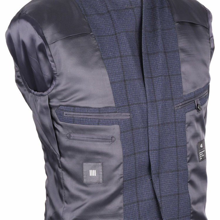 スーツセレクト 【WEB限定/OUTLET】【SLIM TAPERED_2】【秋冬】コーディネートパンツ付き/2釦シングルスーツ 0タック/ネイビー×チェック+グレーソリッドパンツ/4S ネイビー系(紺)