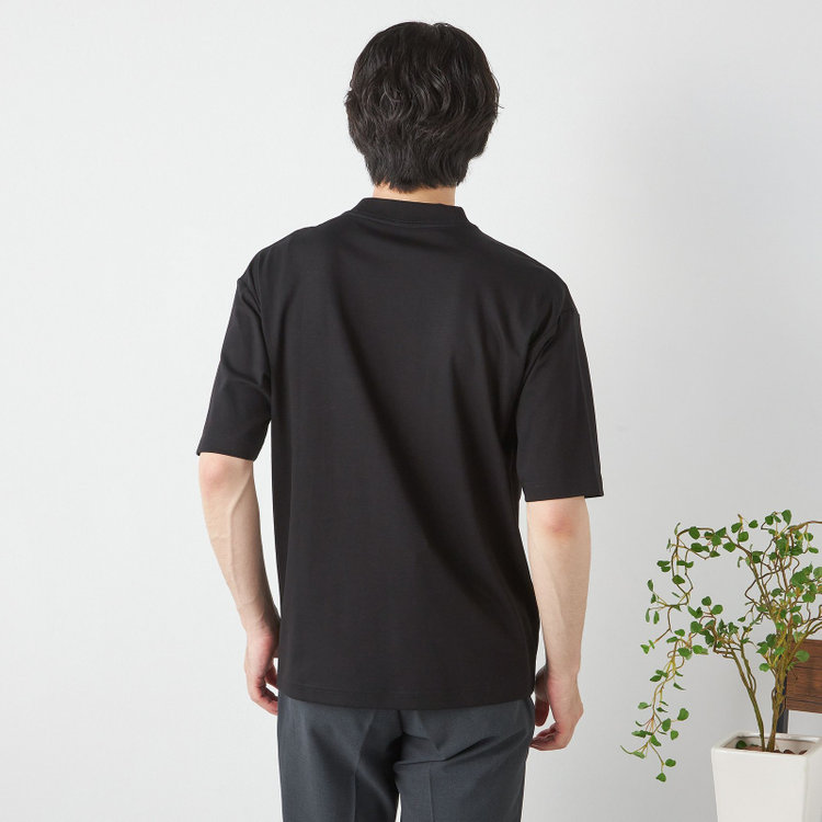 スーツセレクト 【RBC/五分袖】プレミアムコットンTシャツ / クルーネック / ブラック 黒