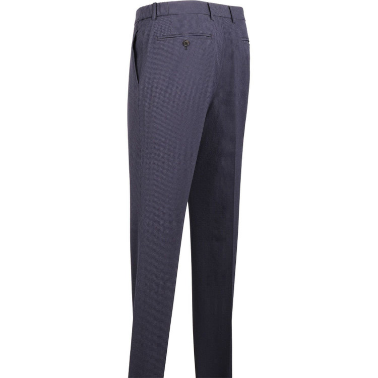 スーツセレクト 【WEB限定/OUTLET】【RBC】【春夏】1タックテーパードパンツ/ネイビー＆ブラック×ハウンドトゥース/ウエストシャーリング ネイビー系(紺)