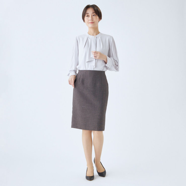 シルバーライン 【RELAX TAPERED】【年間】タイトスカート/ブラウン/ウォッシャブル 茶中間