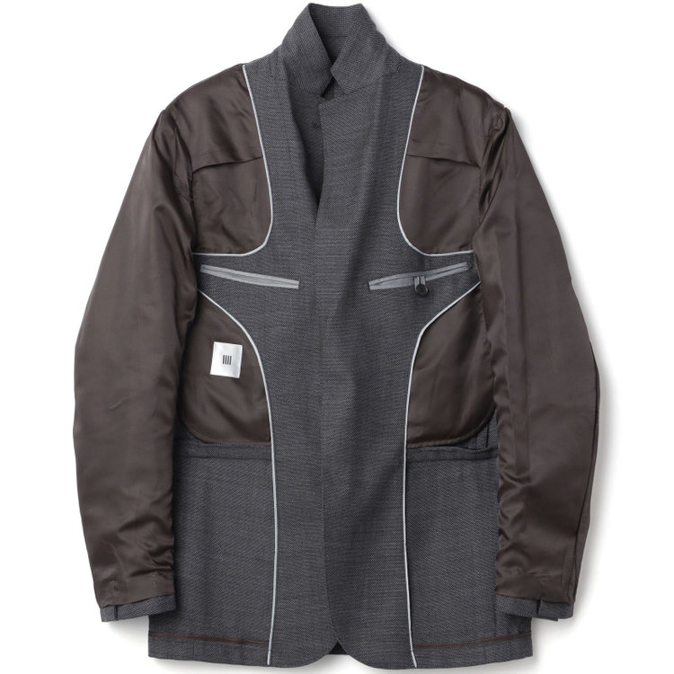 シルバーライン 【RBC】【秋冬】ウールブレンド2釦ジャケット/グレー×バーズアイ グレー濃色