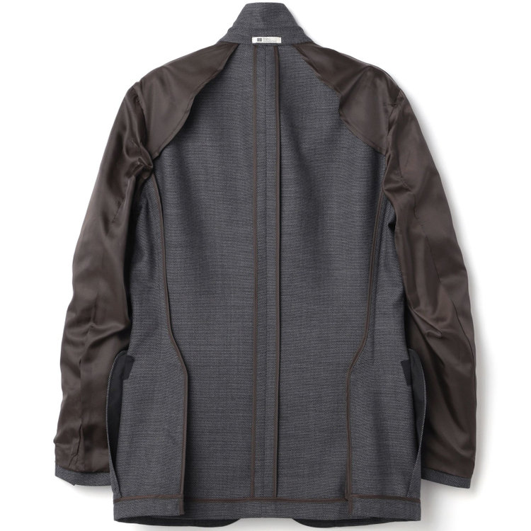 シルバーライン 【RBC】【秋冬】ウールブレンド2釦ジャケット/グレー×バーズアイ グレー濃色