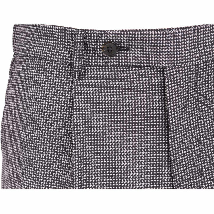 スーツセレクト 【WEB限定/OUTLET】【RBC】【春夏】1タックテーパードパンツ/グレー＆ブラック×ハウンドトゥース/ウエストシャーリング グレー系(灰)