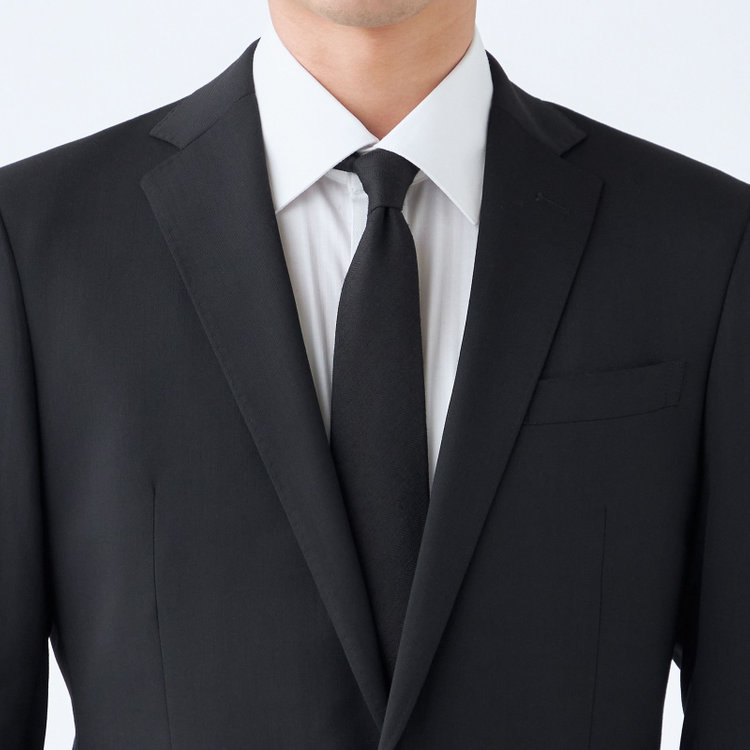 ブラックライン 【KSW】【年間】2釦シングルスーツ 0タック/ブラック/ウエストシャーリング/ウォッシャブル/MOVING STRETCH/※裾上げ必要 黒