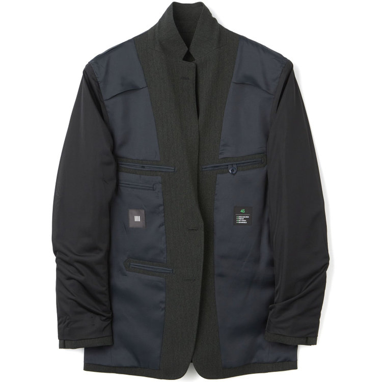 ブラックライン 【SLIM TAPERED_2】【秋冬】2釦シングルスリーピーススーツ 0タック/グリーン×シャドーストライプ/ウエストシャーリング/4S SUSTAINABILITY&ECOLOGY FABRIC/※パンツ裾上げ済仕様 緑濃色