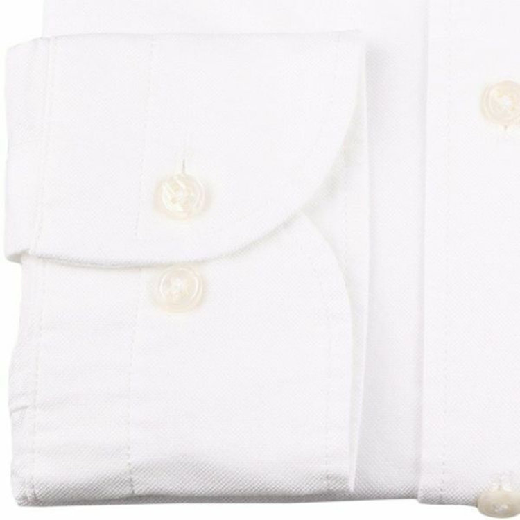 シルバーライン 【CLASSICO TAPERED】バンドカラードレスワイシャツ/ホワイト×ソリッド 白