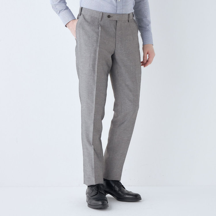 シルバーライン 【CLASSICO TAPERED】【春夏】 1タックテーパードパンツ/グレー/ウエストムーブ/※裾上げ済み仕様 グレー中間