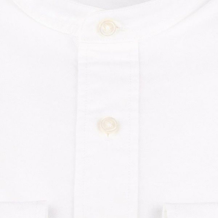 シルバーライン 【CLASSICO TAPERED】バンドカラードレスワイシャツ/ホワイト×ソリッド 白