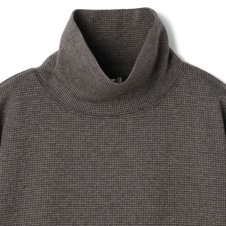 スーツセレクト 【RBC】【秋冬】オフタートルネックニット/ブラウン&グレー×ハウンドトゥース 茶中間
