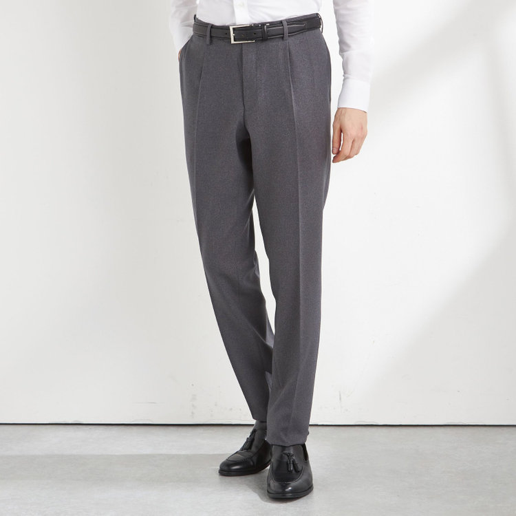 シルバーライン 【CLASSICO TAPERED】【秋冬】1タックテーパードパンツ/グレー/ウエストムーブ4S SUSTAINABILITY&ECOLOGY FABRIC//※裾上げ必要 グレー中間