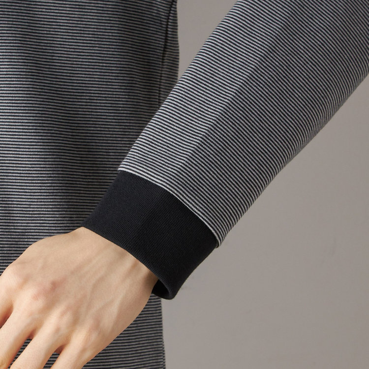 スーツセレクト 【RBC/長袖】ボーダーシャツ/ブラック 黒