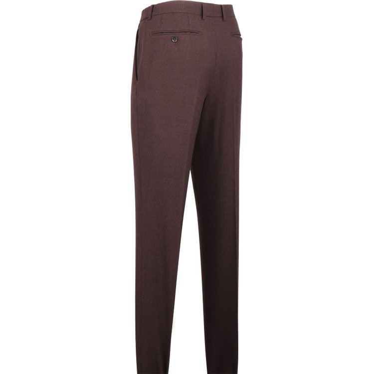 スーツセレクト 【発送在庫あり】【RBC】【秋冬】1タックテーパードパンツ/ブラウン＆ブラック×ハウンドトゥース/シャーリング仕様/ウォシャブル ブラウン系(茶)