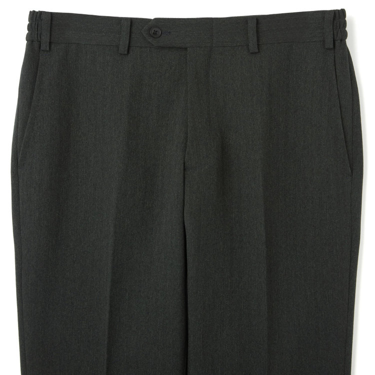 ブラックライン 【SLIM TAPERED_2】【秋冬】2釦シングルスリーピーススーツ 0タック/グリーン×シャドーストライプ/ウエストシャーリング/4S SUSTAINABILITY&ECOLOGY FABRIC/※パンツ裾上げ済仕様 緑濃色