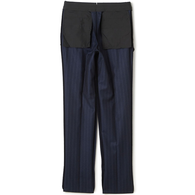 シルバーライン 【CLASSICO TAPERED】【秋冬】ピークドラペル2釦スーツ 2タック/ネイビー×ストライプ/MARZOTTO/※裾上げ必要 紺中間