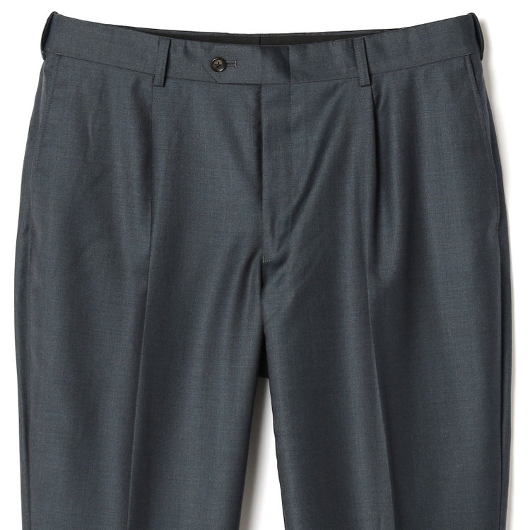 シルバーライン 【CLASSICO TAPERED】【秋冬】2釦シングルスーツ 1タック/ダークグリーン×メランジ調ソリッド/ウエストムーブ/Ermenegildo Zegna Traveller /※裾上げ必要 緑濃色
