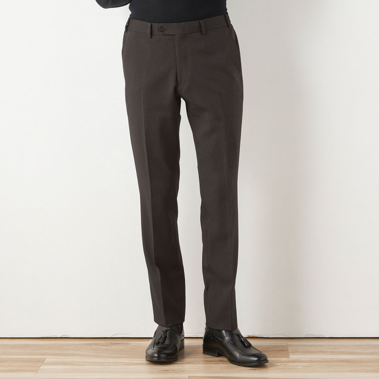 ブラックライン 【SLIM TAPERED_2】【年間】2釦シングルテーパードパンツスーツ 0タック/ブラウン/ウエストシャーリング/4S/※パンツ裾上げ済仕様 茶中間