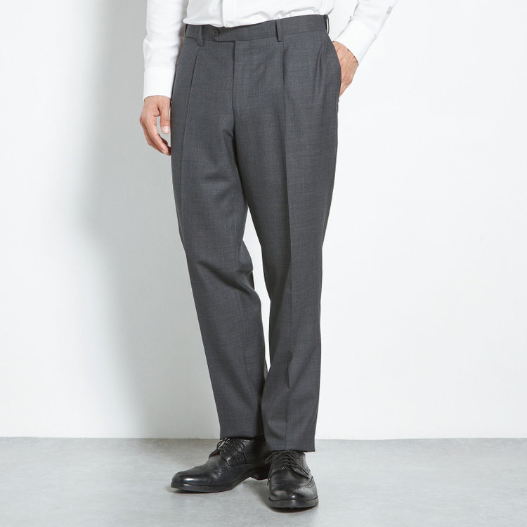 シルバーライン 【CLASSICO TAPERED】【春夏】1タックテーパードパンツ/グレー/ウエストムーブ/※裾上げ必要 グレー中間