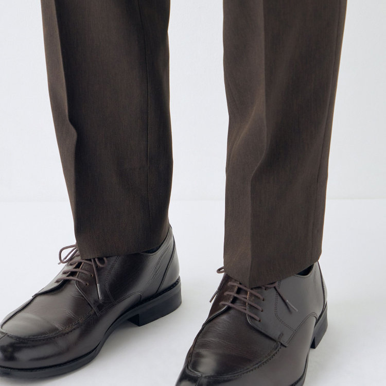 シルバーライン 【CLASSICO TAPERED】【春夏】1タックテーパードパンツ/ブラウン/ウエストムーブ仕様/4S SUSTAINABILITY&ECOLOGY FABRIC/※裾上げ済仕様 茶中間