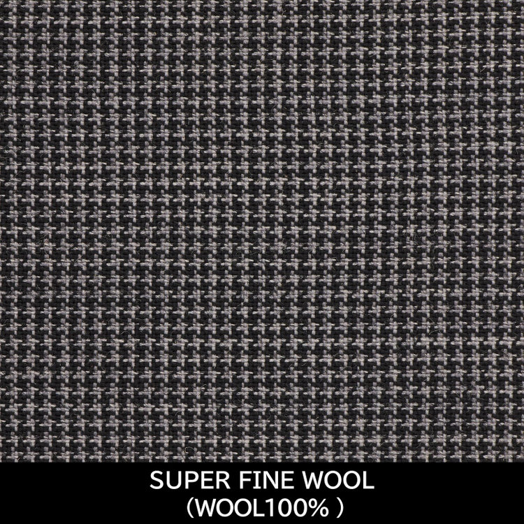 スーツセレクト 【国内縫製】【MEN'S】【パターンオーダー】【SKINNY】【春夏】スーツ/グレー×ハウンドトゥース/SUPER FINE WOOL (WOOL100%) グレー中間