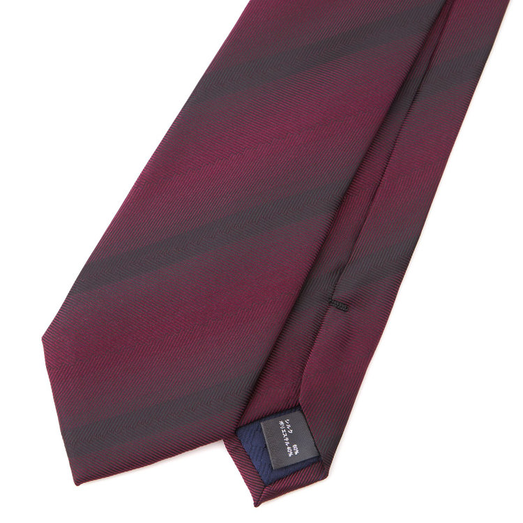 ブラックライン 【BLACK LINE】シルクブレンドストライプネクタイ 7.5cm幅/ワイン その他