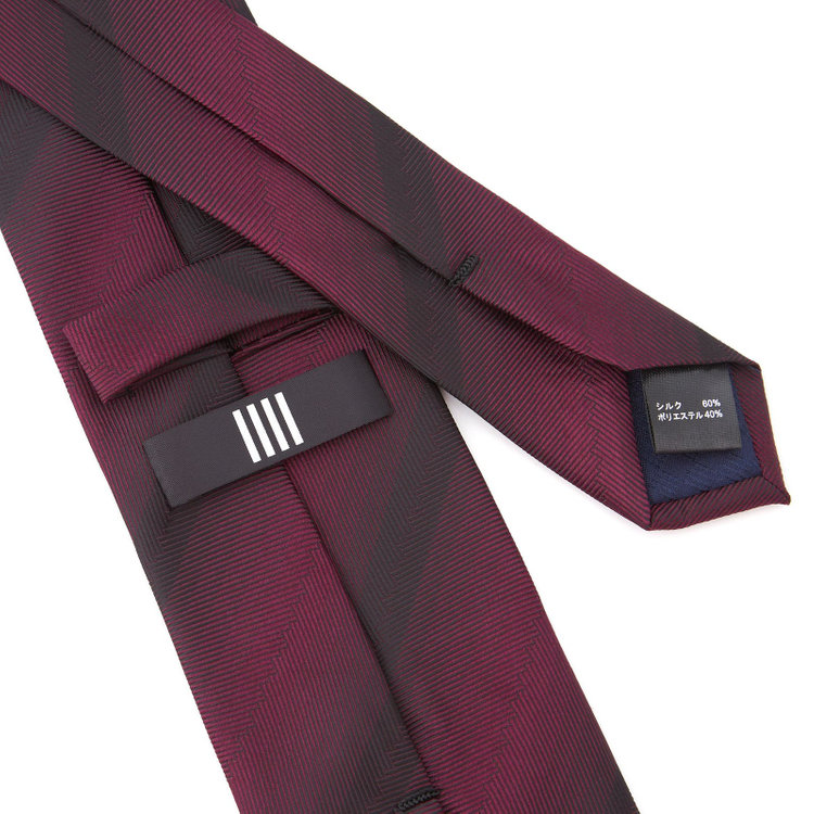 ブラックライン 【BLACK LINE】シルクブレンドストライプネクタイ 7.5cm幅/ワイン その他