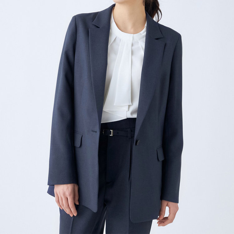 シルバーライン 【SILVER LINE】【【年間】1釦シングルパンツスーツ/ネイビー/ウォッシャブル/Naturemier/※パンツ裾上げ済仕様 紺中間