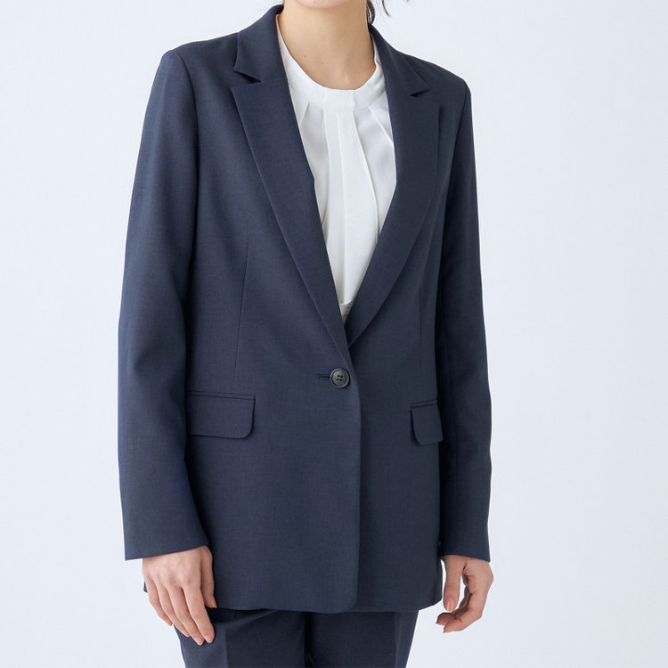 シルバーライン 【SILVER LINE】【【年間】1釦シングルパンツスーツ/ネイビー/ウォッシャブル/Naturemier/※パンツ裾上げ済仕様 紺中間