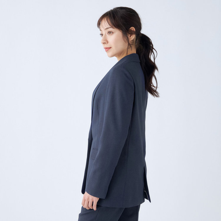 シルバーライン 【SILVER LINE】【【年間】1釦シングルパンツスーツ/ネイビー/ウォッシャブル/Naturemier/※パンツ裾上げ済仕様 紺中間