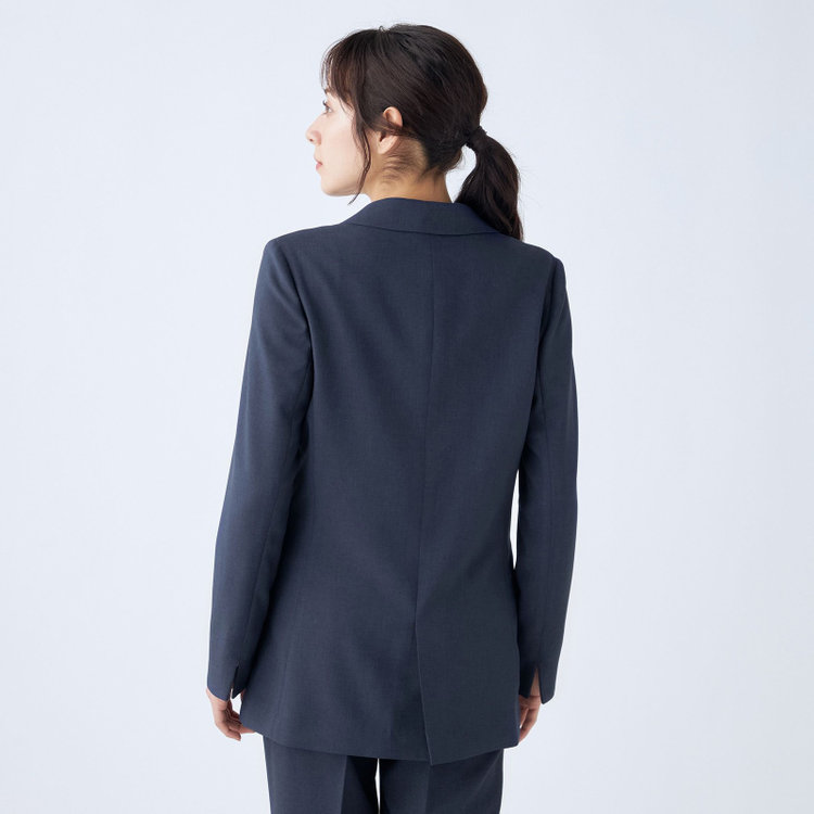 シルバーライン 【SILVER LINE】【【年間】1釦シングルパンツスーツ/ネイビー/ウォッシャブル/Naturemier/※パンツ裾上げ済仕様 紺中間