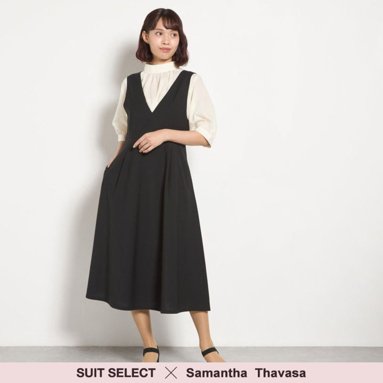 サマンサ 【SUIT SELECT × Samantha Thavasa】ジャンパースカート 黒