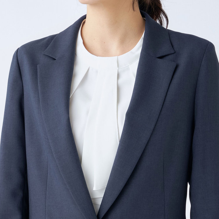 シルバーライン 【SILVER LINE】【【年間】1釦シングルパンツスーツ/ネイビー/ウォッシャブル/Naturemier/※パンツ裾上げ済仕様 紺中間