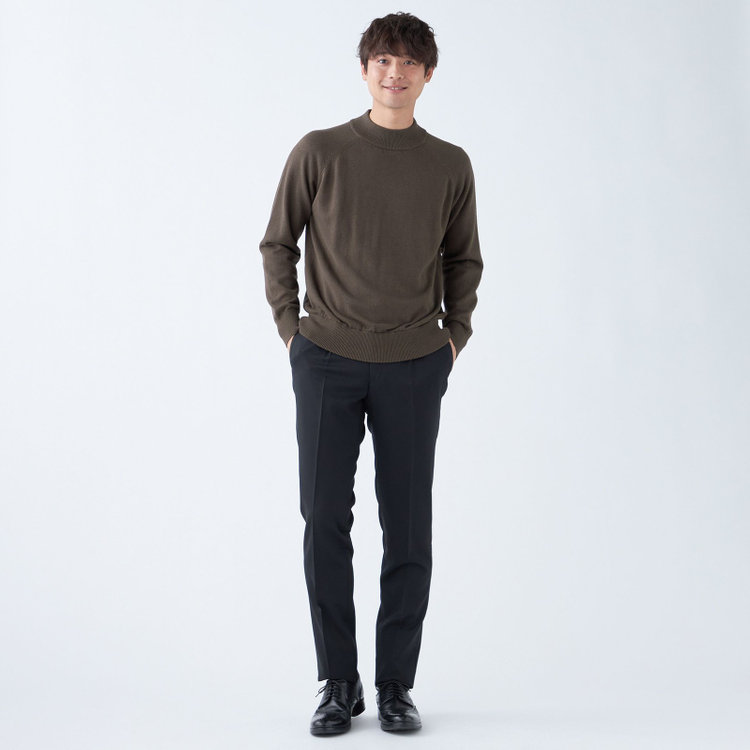 ソノタ 【発送在庫あり】【RBC】【秋冬】コットンシルクモックネックニットセーター/ブラウン 茶中間