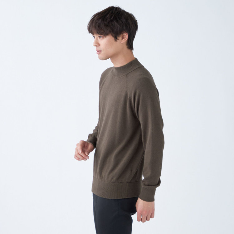 ソノタ 【発送在庫あり】【RBC】【秋冬】コットンシルクモックネックニットセーター/ブラウン 茶中間