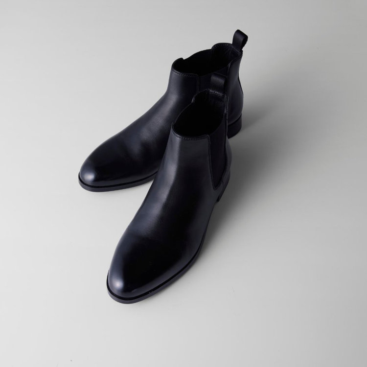 サイドゴアブーツ/ブラック/牛革（キップ）「LWG認証レザー」