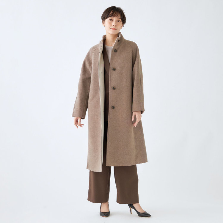 シルバーライン 【SL】スタンドカラーコート/ブラウン 茶中間