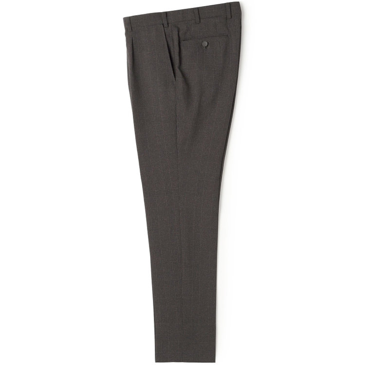 シルバーライン 【CLASSICO TAPERED】【秋冬】2釦シングルスリーピーススーツ 1タック/ブラウン×プレイド/ウエストムーブ/4S SUSTAINABILITY&ECOLOGY FABRIC/※パンツ裾上げ済仕様 茶中間