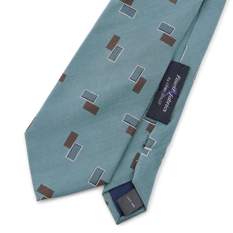 シルバーライン 【SILVER LINE】シルク小紋柄ネクタイ 8.5cm幅/グリーン/Finest fabrics by COMO ITALY その他