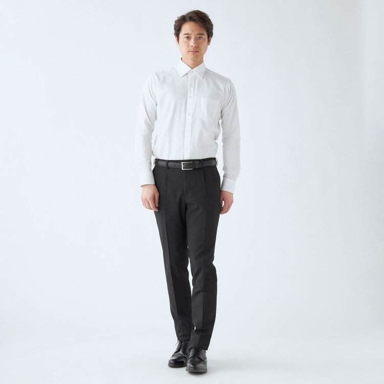 シルバーライン 【RBC】【春夏】ポリエステル1タックテーパードパンツ/ブラック/ウエストムーブ仕様/4S SUSTAINABILITY&ECOLOGY FABRIC/※裾上げ必要 黒